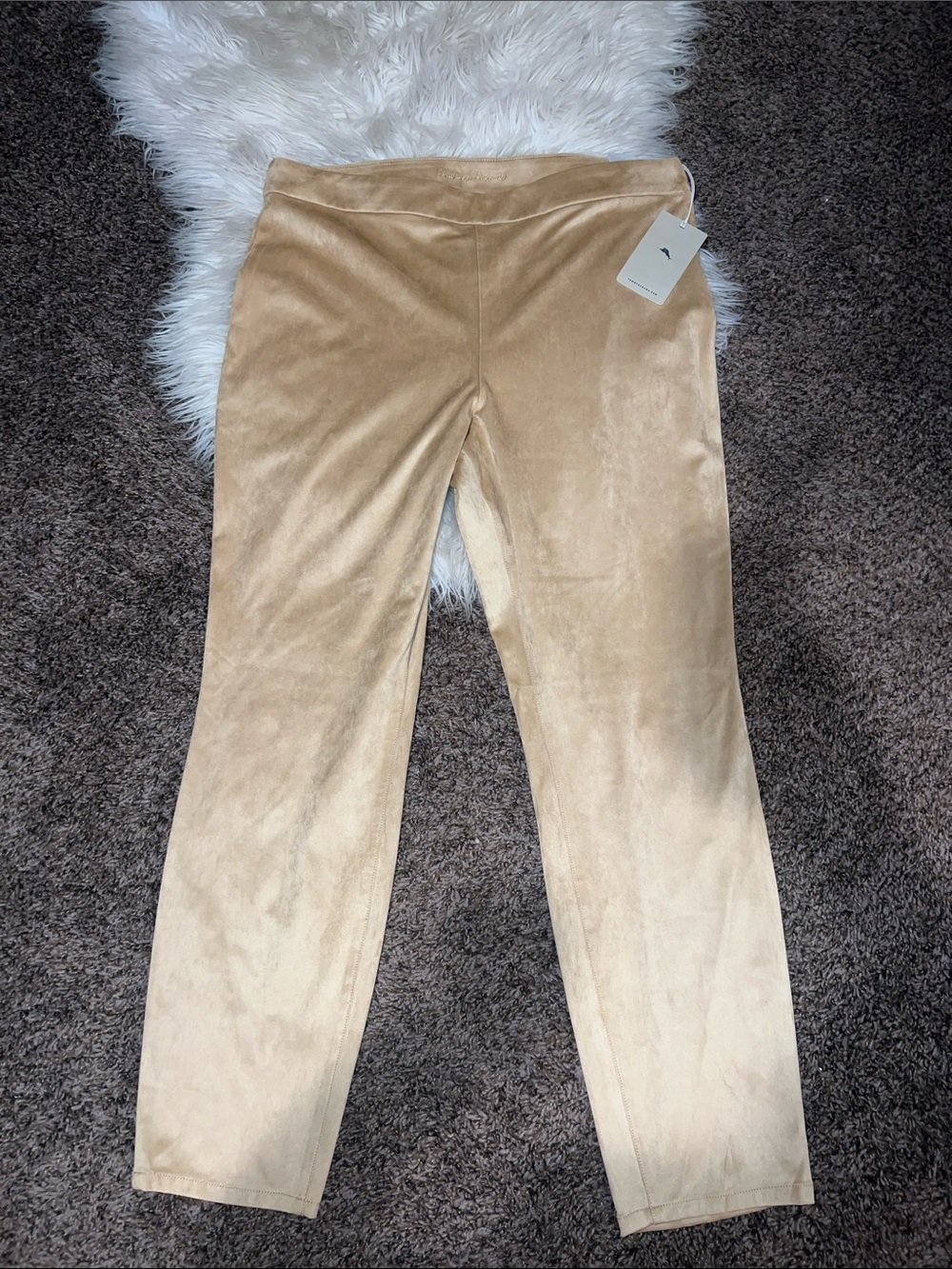 Tommy Bahama Pants Women’s Beige Faux Suede Skinny Stretch